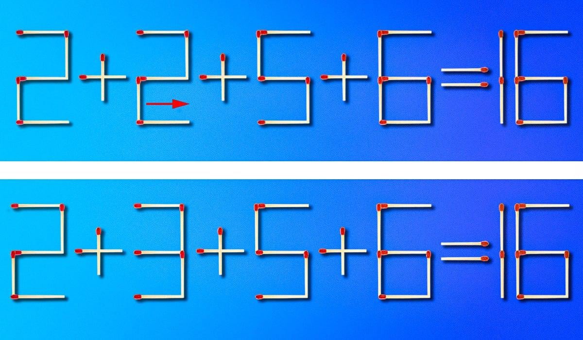 Na opravu chyby je potrebné presunúť len jednu zápalku: náročný hlavolam